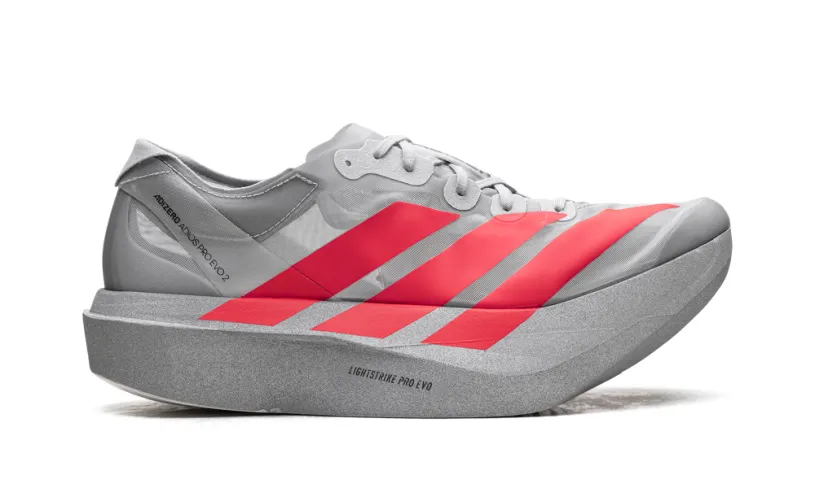 More Adidas Shoes Adizero Adios Pro Evo 2 'Silver Metallic Lucid Red Grey Two'